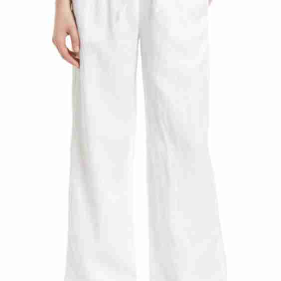 High-Rise Linen Easy Pants