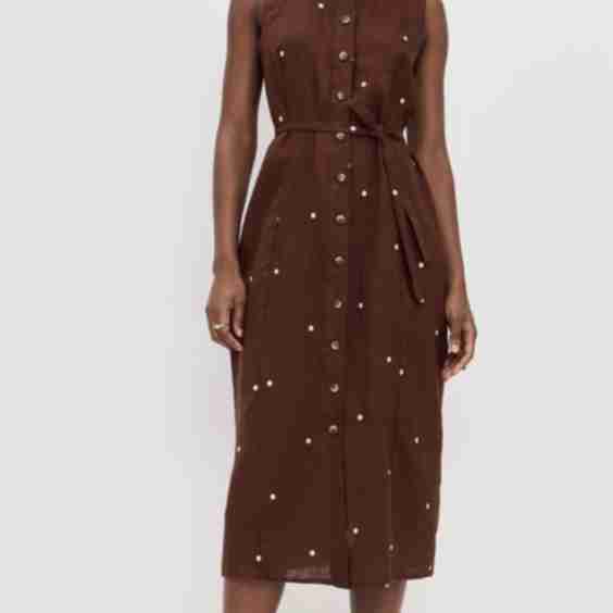 Polka Dot Embroidered Dress