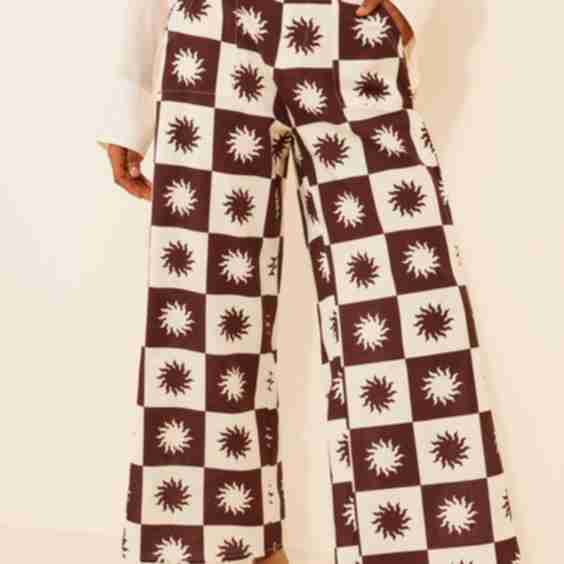 Linen Sun Print Pants