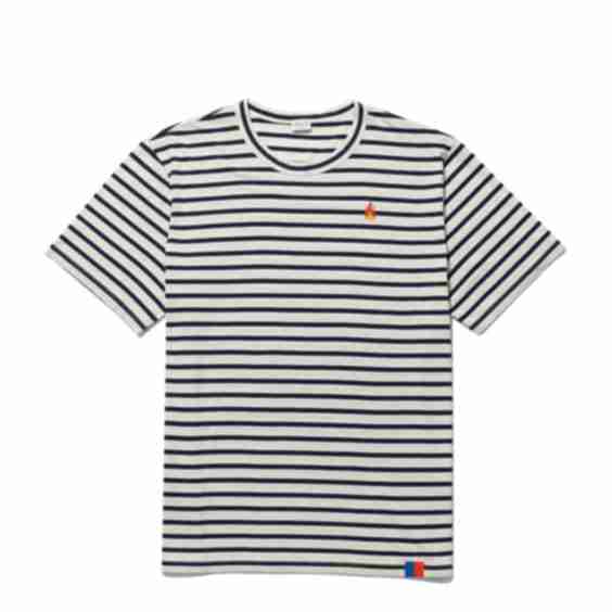 The Archie Tee - Cream/Navy Monogram