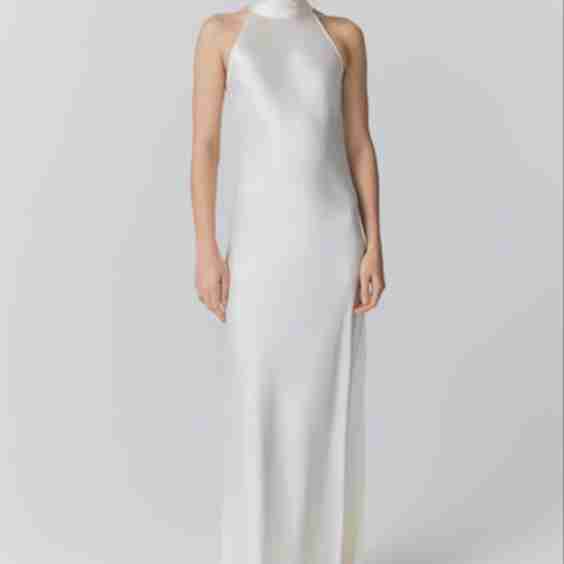 Amaia Halter Neck Satin Maxi Dress