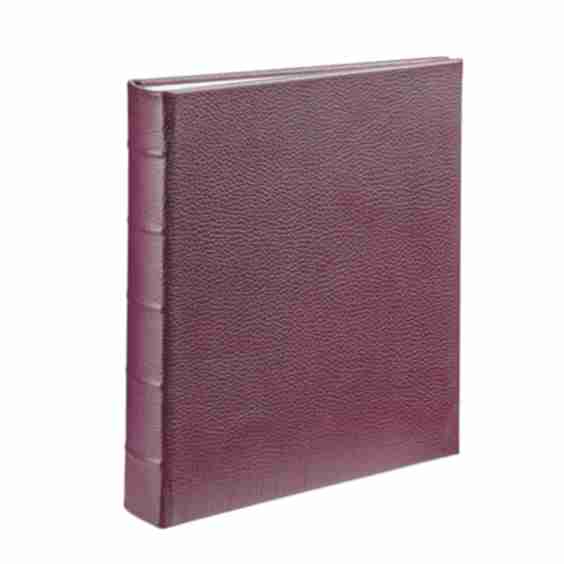 Large 3-Ring Clear Pocket Album Pebble Grain Leather