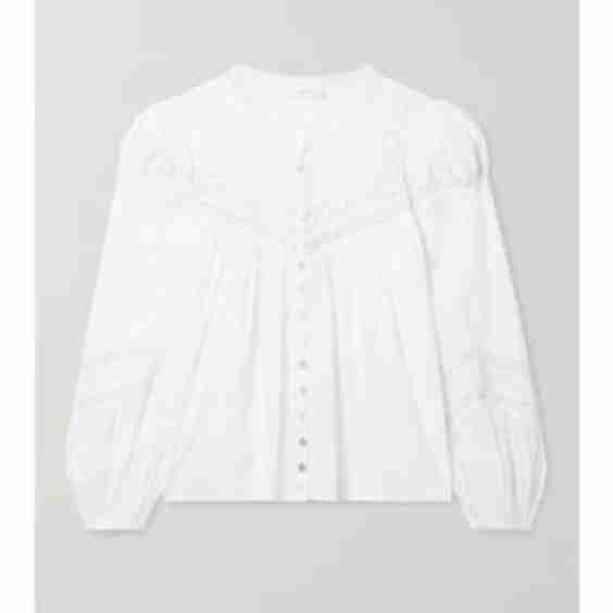 Badyn Crochet And Broderie Anglaise-Trimmed Cotton-Voile Blouse