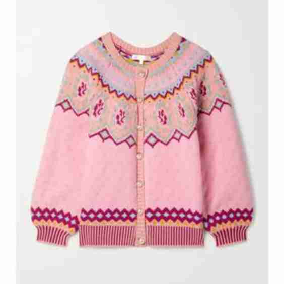 Honeypie Fair Isle Cotton-Blend Cardigan