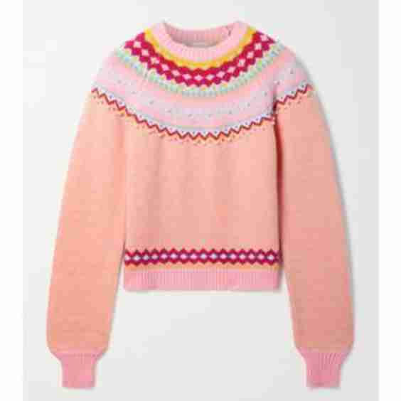 Crawley Faux Pearl-Embellished Fair Isle Cotton-Blend Sweater