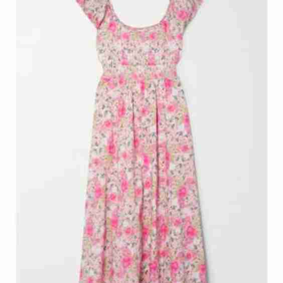 Vernon Shirred Cotton-Voile Midi Dress