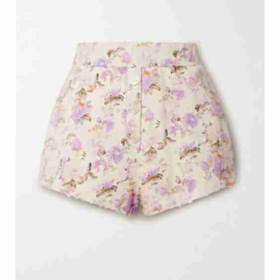 Renato Distressed Floral-Print Cotton-Jersey Shorts