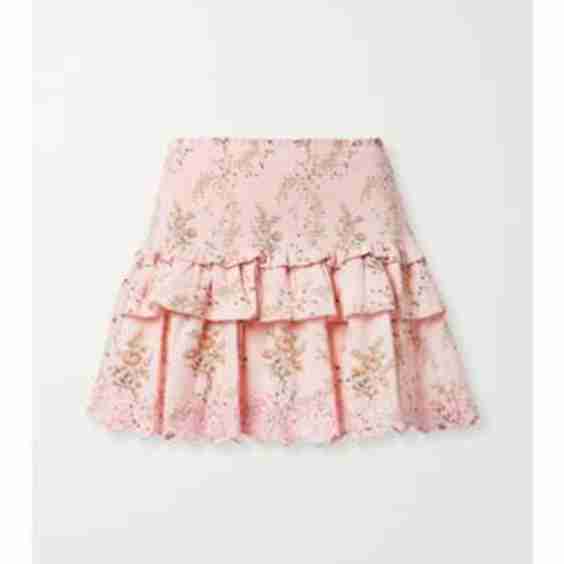 Sowa Shirred Floral-Print Cotton-Twill Skirt