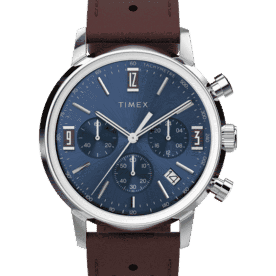 Marlin Chronograph Tachymeter 40mm Leather Strap Watch