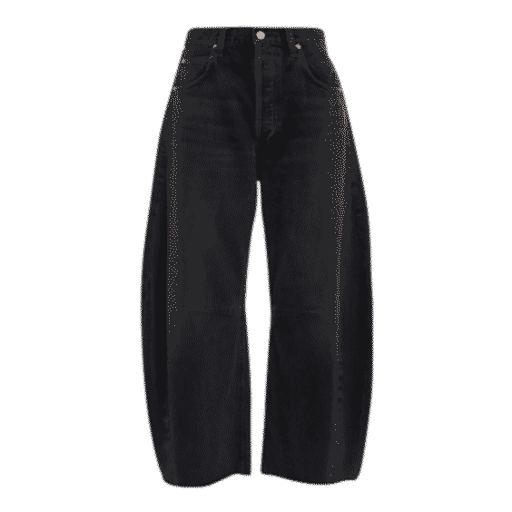 Horseshoe Wide-Leg High Rise Jeans - Sonnet Black