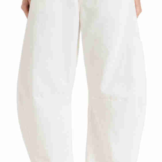 Horseshoe Wide-Leg High Rise Jeans - White