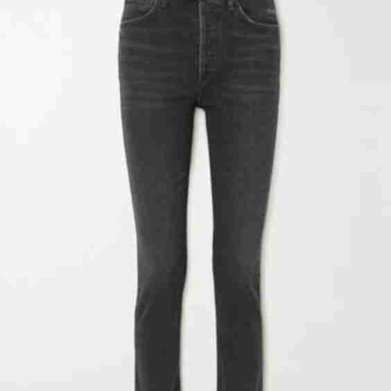 Jolene Frayed High-Rise Straight-Leg Jeans