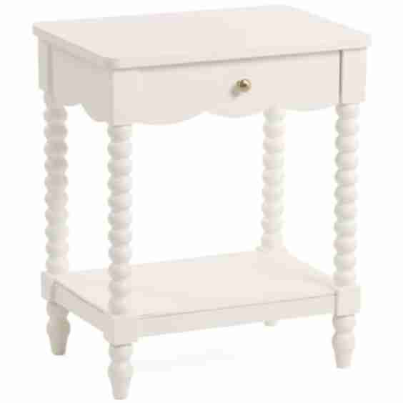 One Drawer Scalloped Spindle Legs Side Table