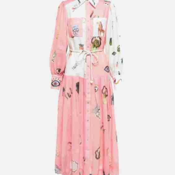 Cleo Printed Ramie Shirt Dress