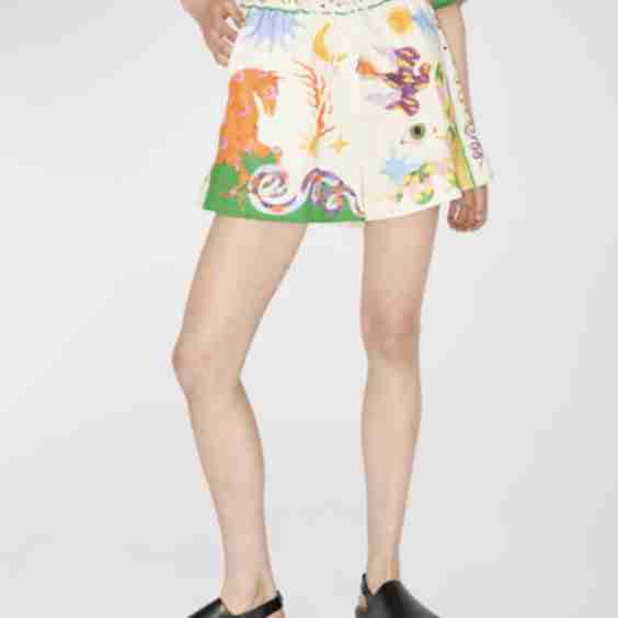 Seeker Printed Linen Wide-Leg Shorts