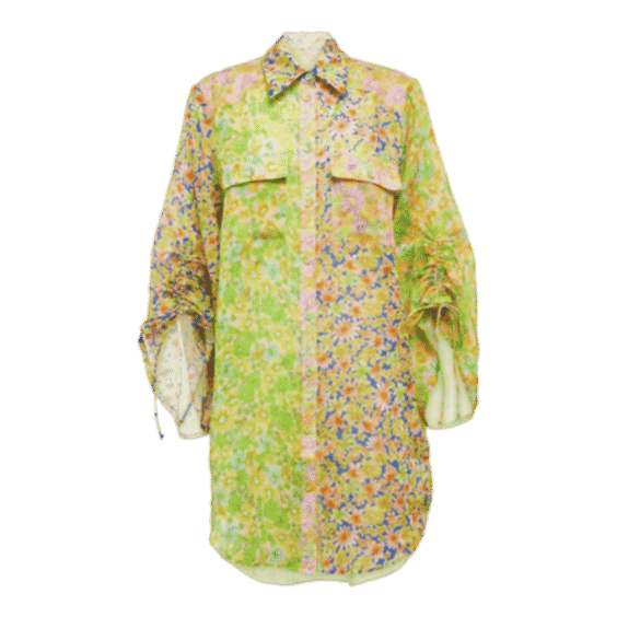 Oversized Floral Spliced Shirt