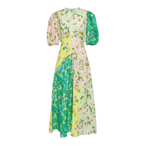 Kenzie Patchwork Linen Midi Dress