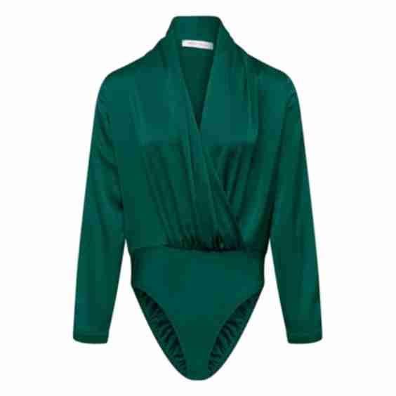 Satin Wrap Front Bodysuit