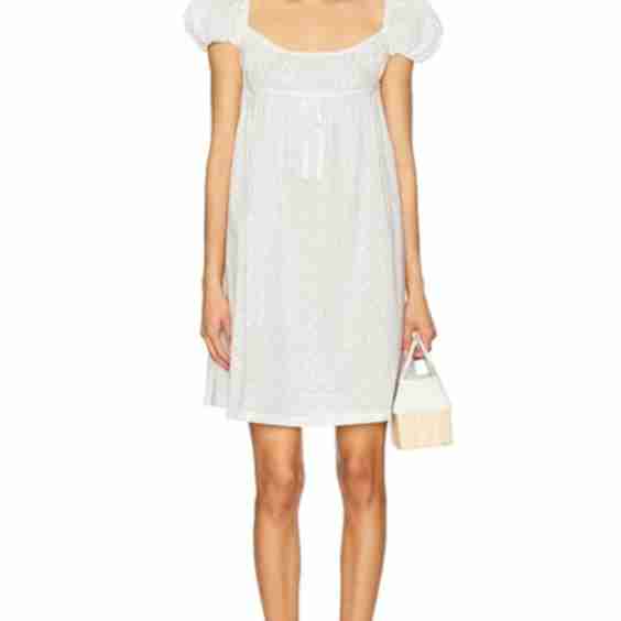 Puff Sleeve Embroidered Dress