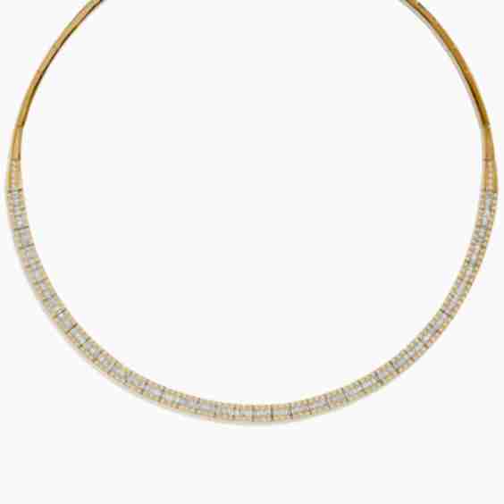 14 K Yellow Gold And Diamond Collar Necklace 3.12 Tcw