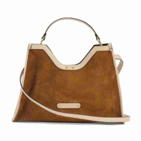 Suede Trapez Satchel