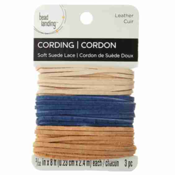 Cadet Blue, Ivory and Toast Soft Suede Lace Cording