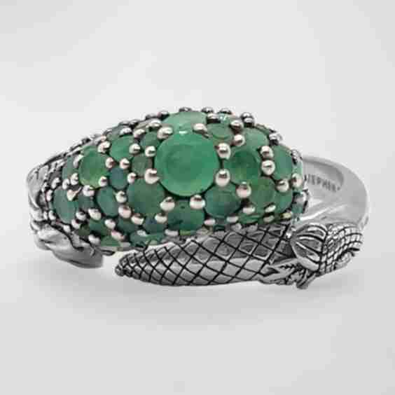 Faceted Green Ring, Size 7