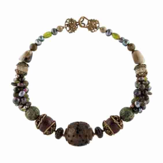 Dyed Pearl Multistone Collar Necklace