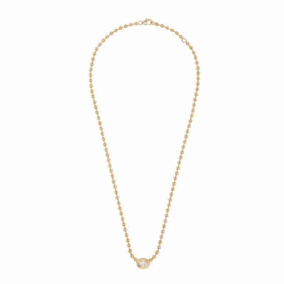 Double Bubble 18k Yellow Gold Diamond Necklace