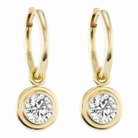 18K Yellow Gold Diamond Earrings