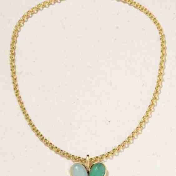 Mega Sweetheart 18-Karat Gold, Aquamarine and Turquoise Necklace