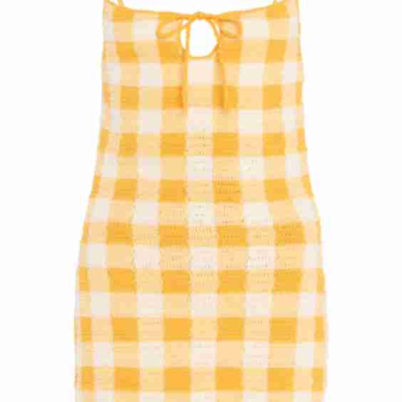 Exclusive Riviera Gingham Knit Mini Dress