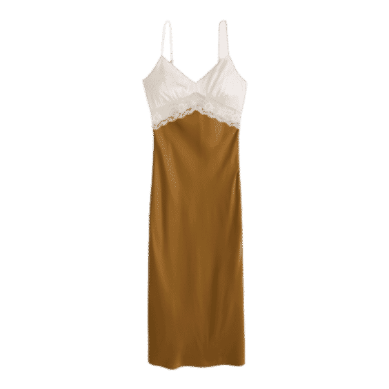 Lace & Satin Slip Midi Dress