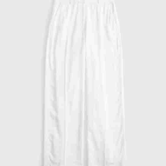 Curve Love Tailored Linen-Blend Wide Leg Pant