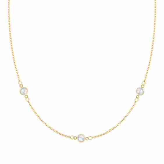 Bayberry 3 Moonstone Necklace In 14K Gold June