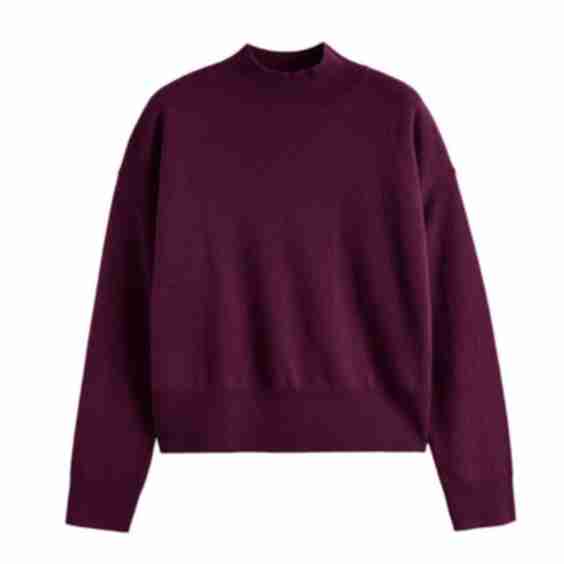 Mulberry Wool Cashmere Funnel Neck Sweater