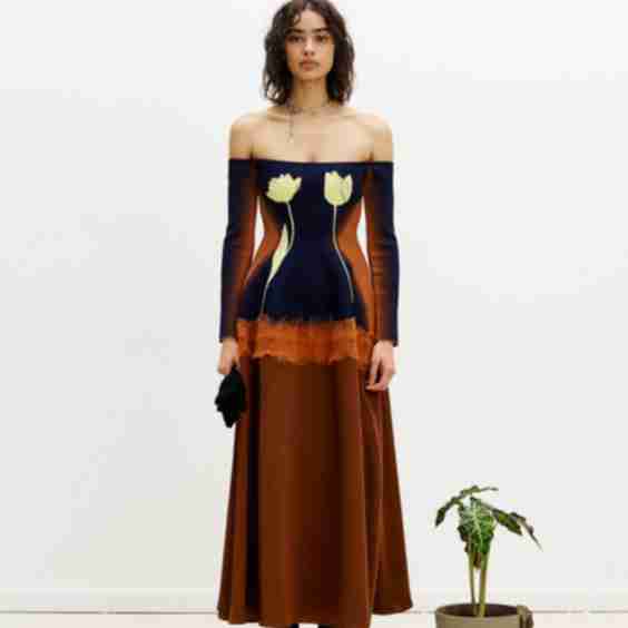Brioni Needle Punch Maxi Dress