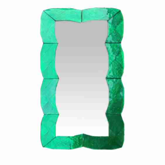 Fratelli Tosi Onda Smeraldo Murano Glass Wall Mirror