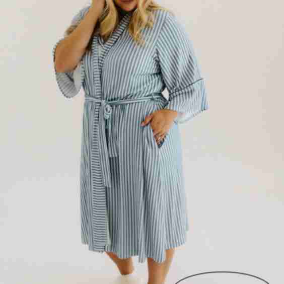 Striped Ribbed Robe
