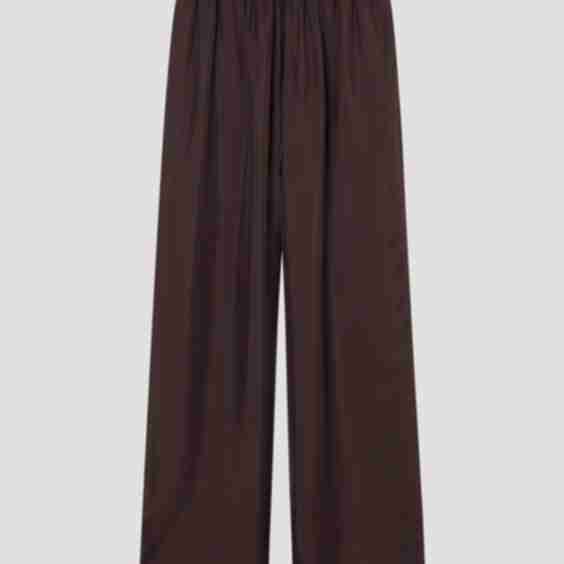 Wide Leg Silk Trousers