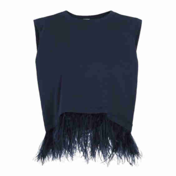 Cropped Feather Tee
