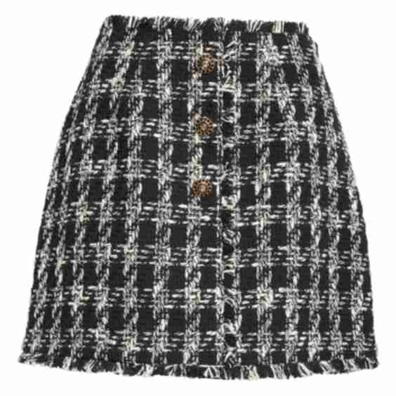Adrienne Cotton Blend Tweed Miniskirt
