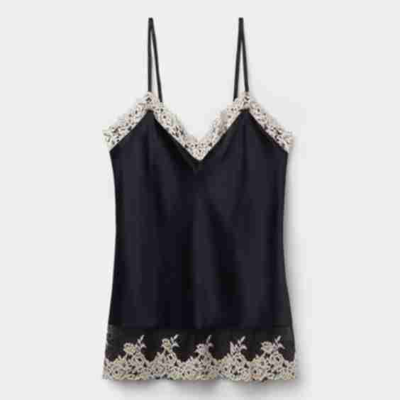 Pretty Flowers Thin Strap Silk Tank Top