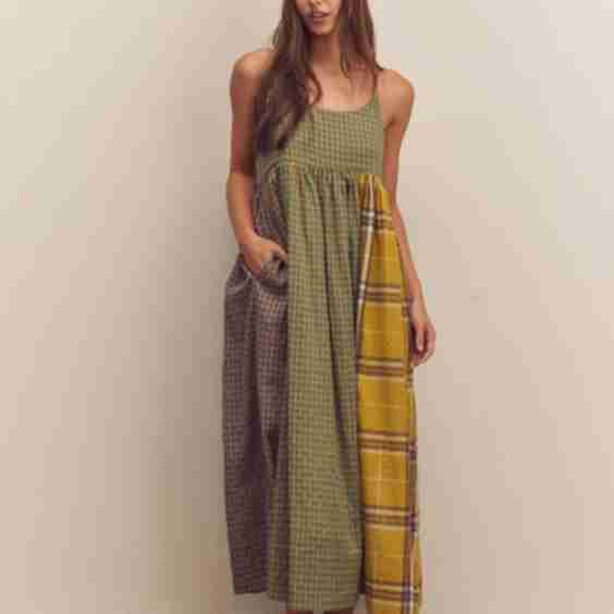 Contrast Midi Dress