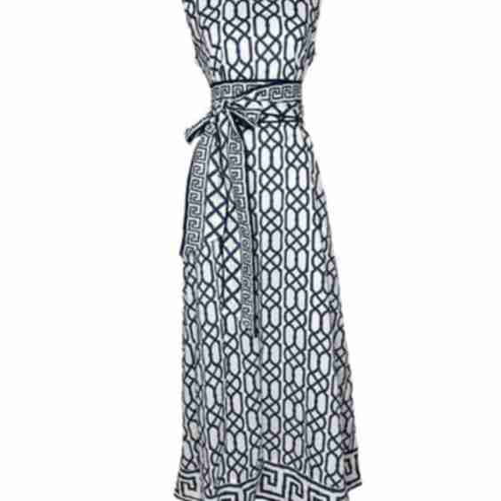 Tibi Dress in Navy Bamboo