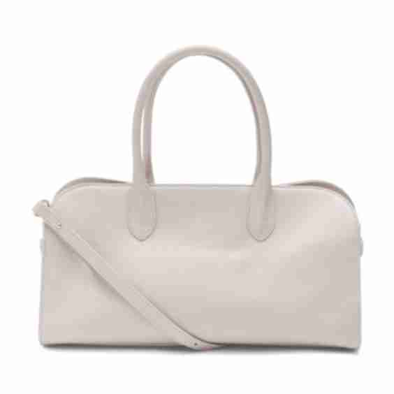 Made In Italy Leather East West Satchel With Double Handles