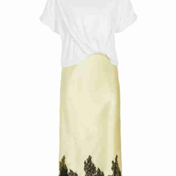 Short-Sleeve Combo T-Shirt Slip Dress