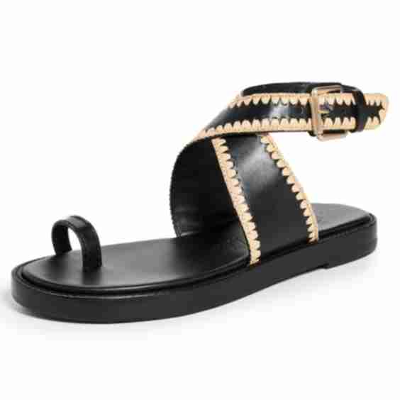 Naya Raffia Ankle Wrap Sandals
