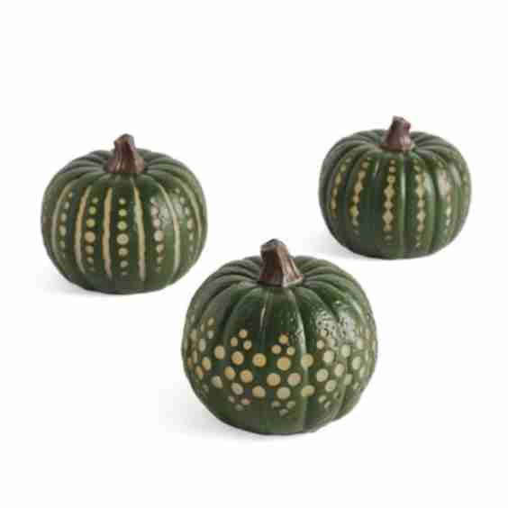 Glowing Carved Pumpkin Set Of Three