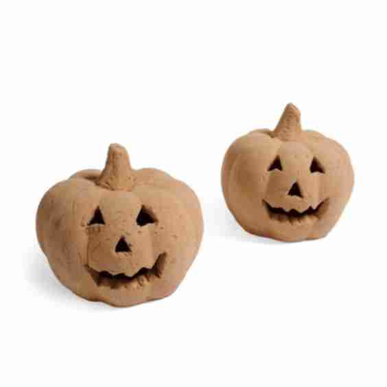 Stoneware Fire Pumpkins, Set of Two